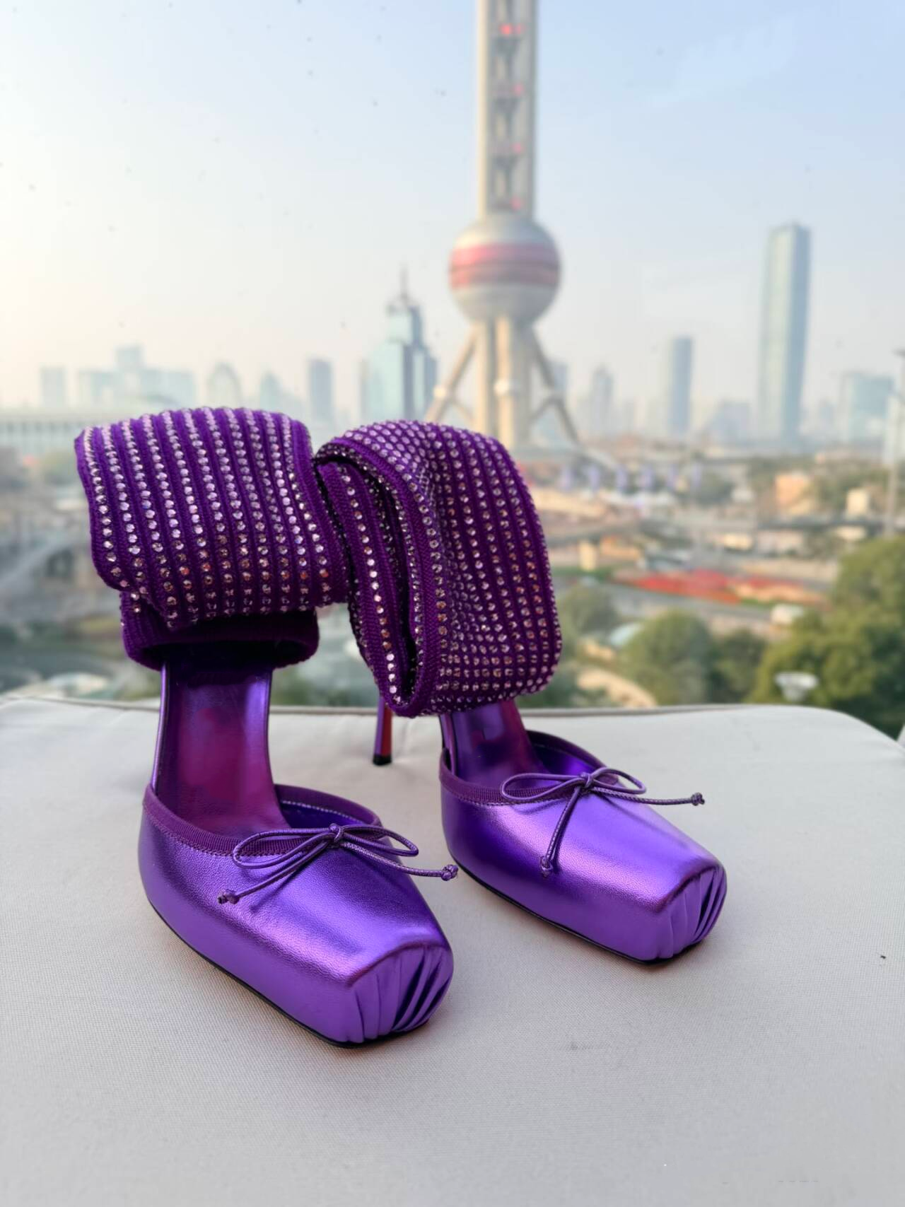 Knee High Sock Women - Butterfly-Kont Square Toe Knee-High Women Sandals