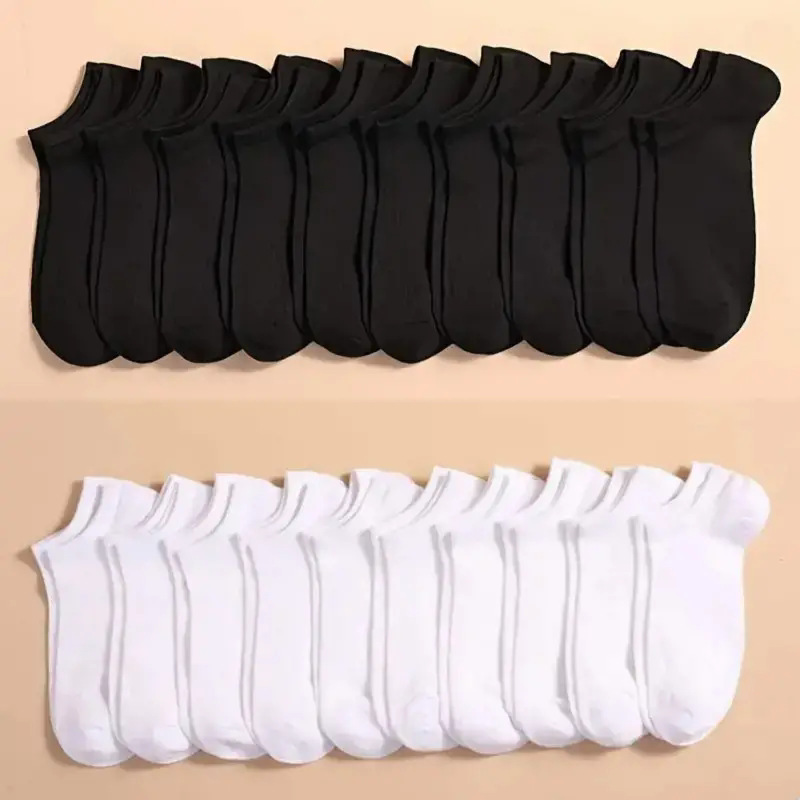 10 Pairs Bulk Black & White No - Ankle Sock Low Cut のレビューと価格