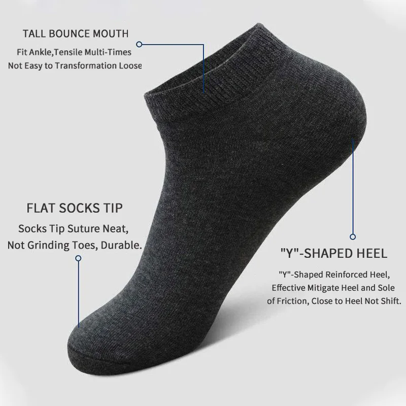 5 Pairs Unisex Casual Plain Co - Ankle Sock Low Cut のレビューと価格