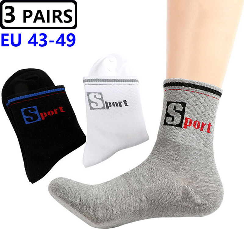 3 Pairs/Pack Big Large Socks E - Cotton Crew Sock Pack のレビューと価格