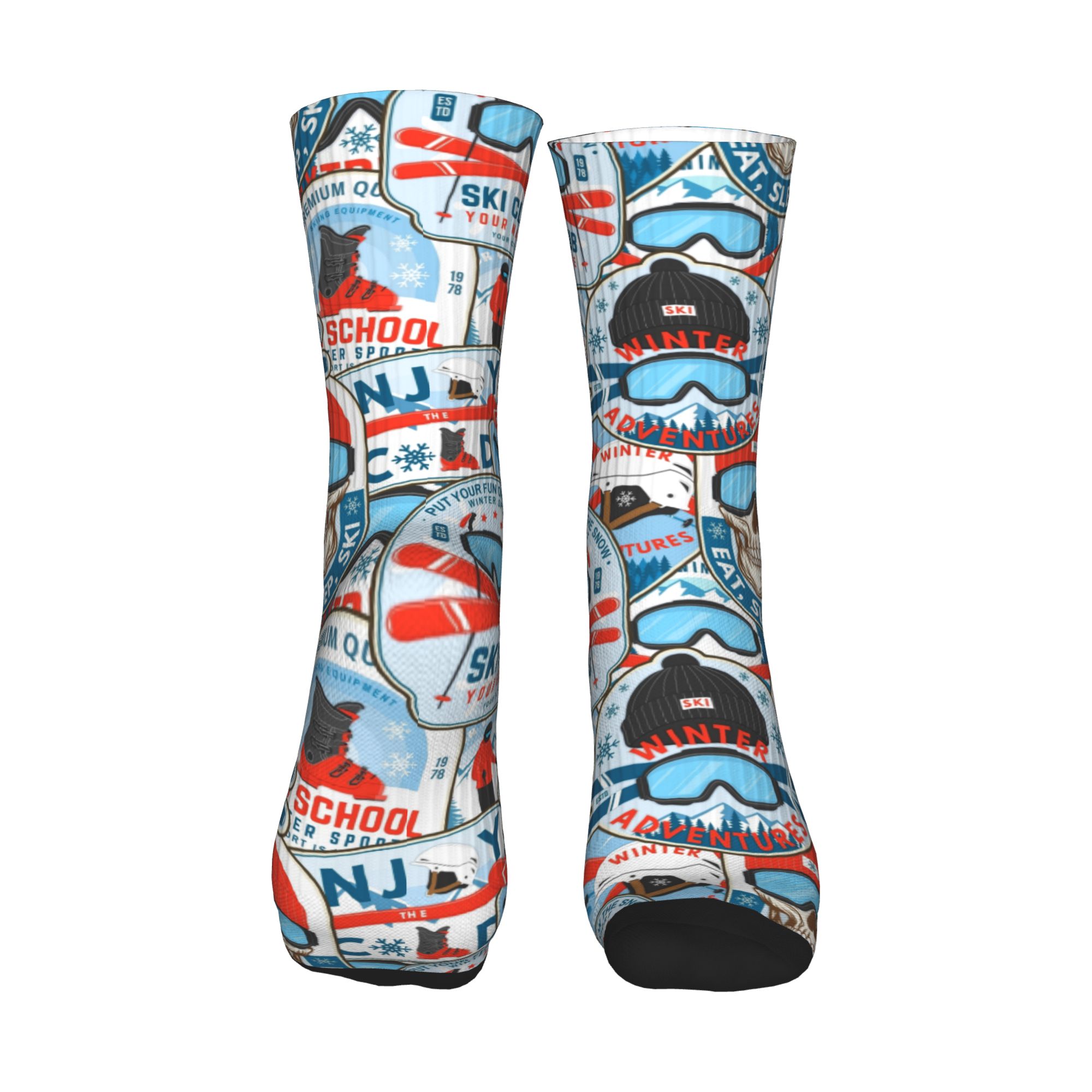 Vintage Red Blue Ski Club Seam - Dress Sock Men のレビューと価格