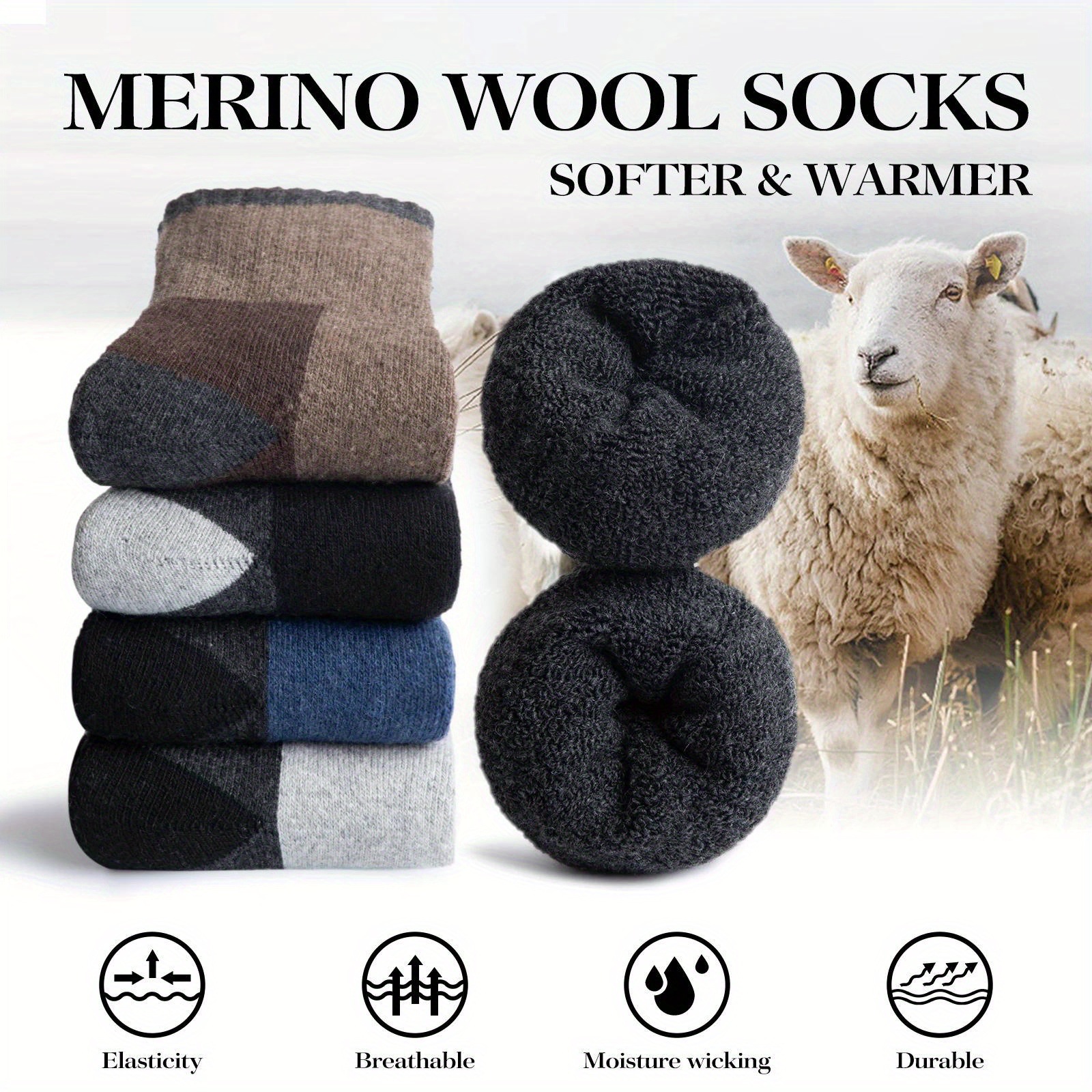 Winter Merino Wool Socks Thick - Thermal Sock Winter のレビューと価格