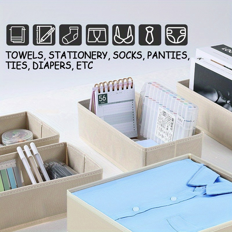 5pcs Collapsible Fabric Storag - Sock Organizer Tray のレビューと価格