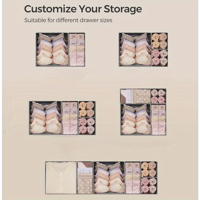 5pcs Collapsible Fabric Storag - Sock Organizer Tray のレビューと価格