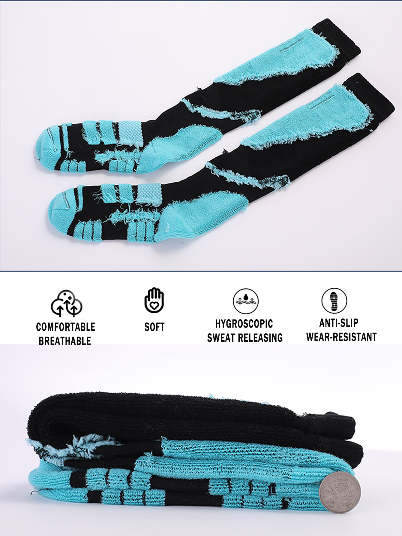 2 Pairs Ski Socks, Cold Weathe - Thermal Sock Winter のレビューと価格