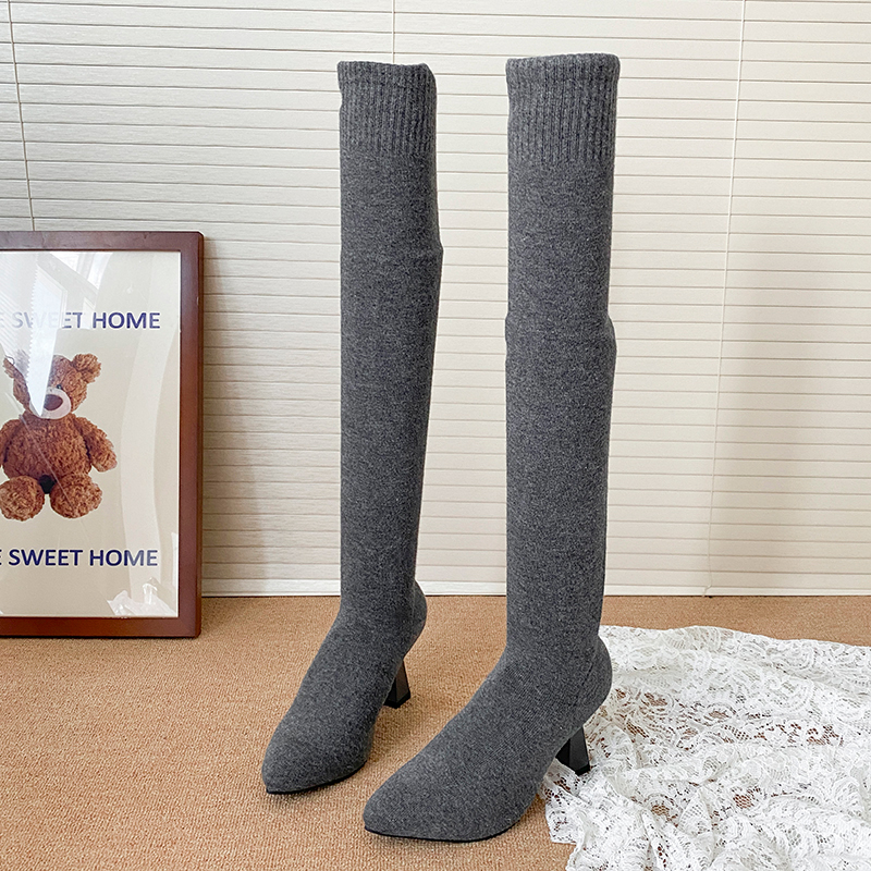 High Heels Women's Sock Boots  - Knee High Sock Women のレビューと価格