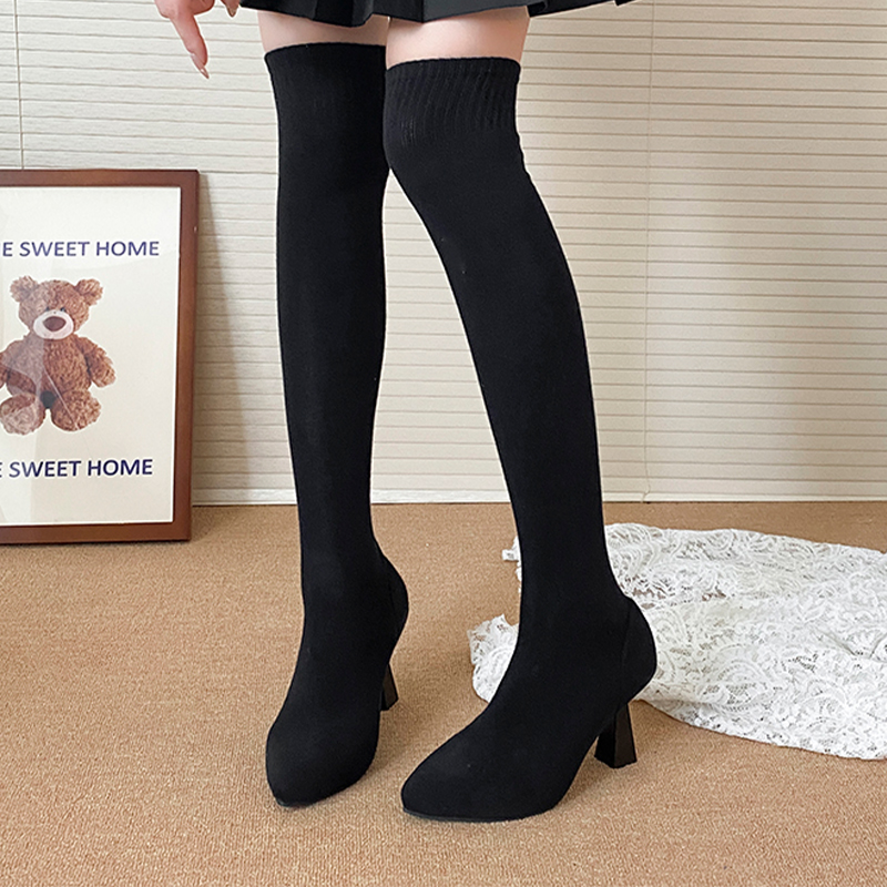 High Heels Women's Sock Boots  - Knee High Sock Women のレビューと価格