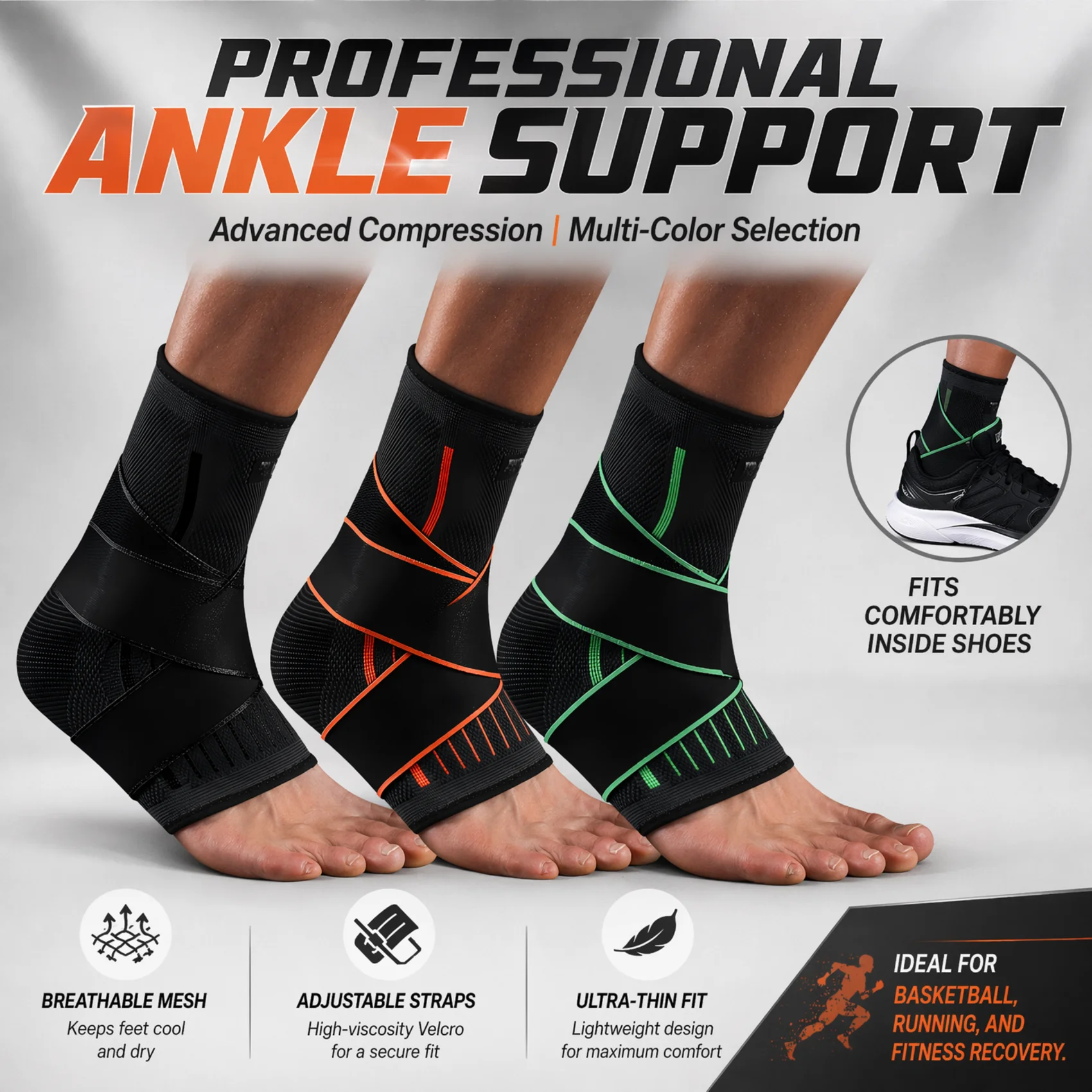 Breathable Compression Ankle B - Ankle Brace Sock のレビューと価格