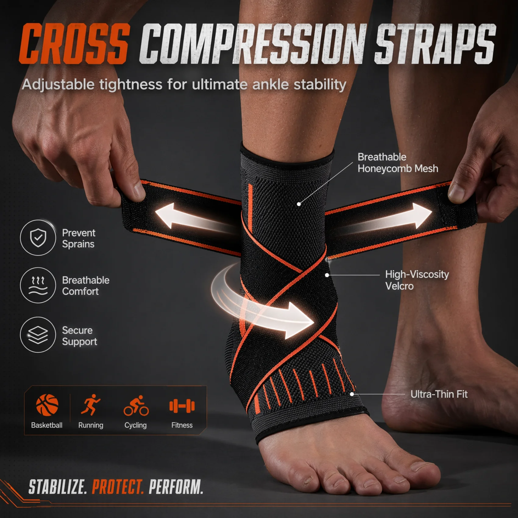 Breathable Compression Ankle B - Ankle Brace Sock のレビューと価格