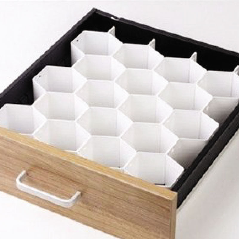18 Honeycomb Drawer Partition  - Sock Organizer Tray のレビューと価格
