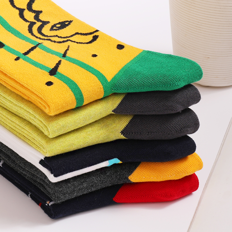 5Pairs Mens Fun Dress Socks, P - Cotton Crew Sock Pack のレビューと価格