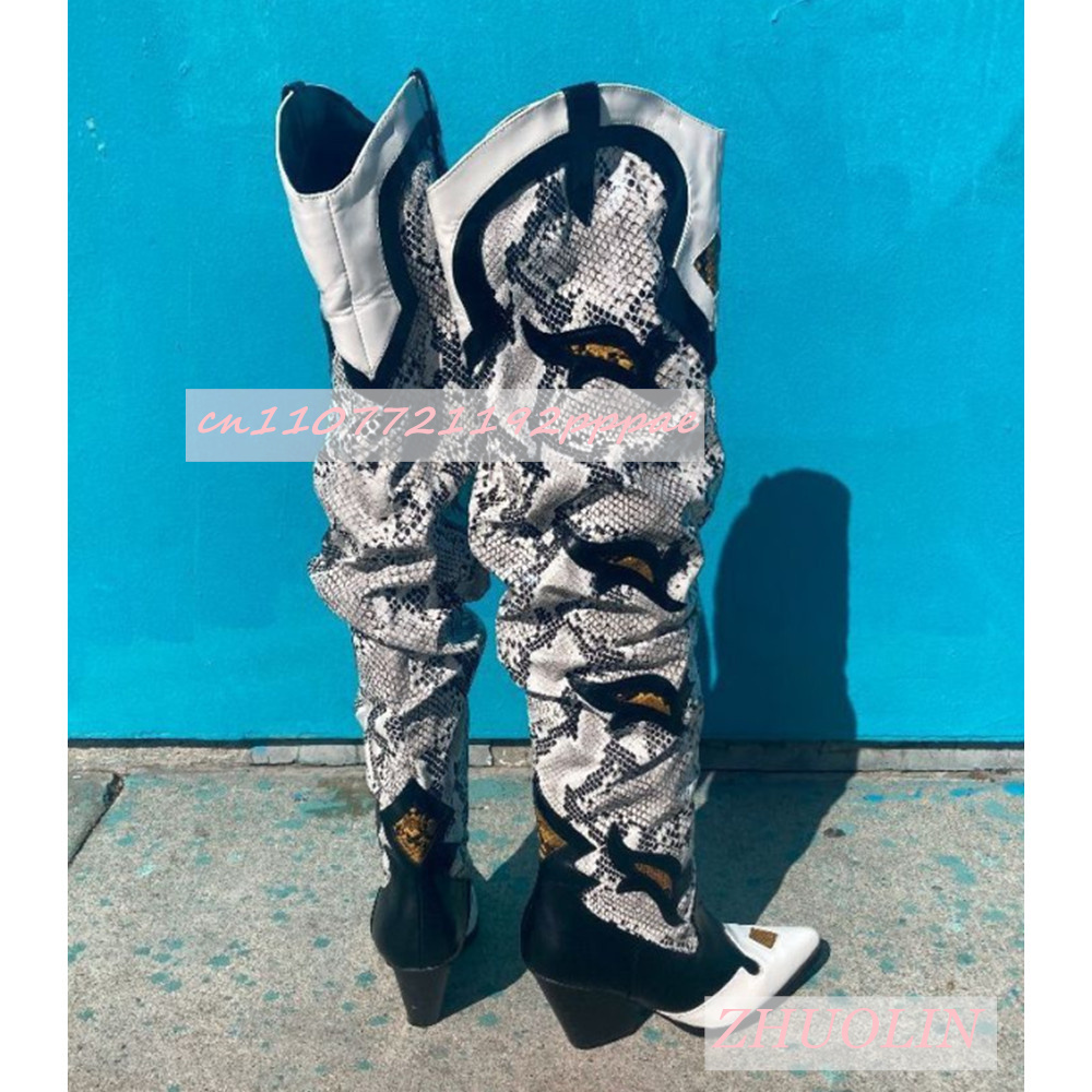 Winter Embroidered Snake Patte - Knee High Sock Women のレビューと価格