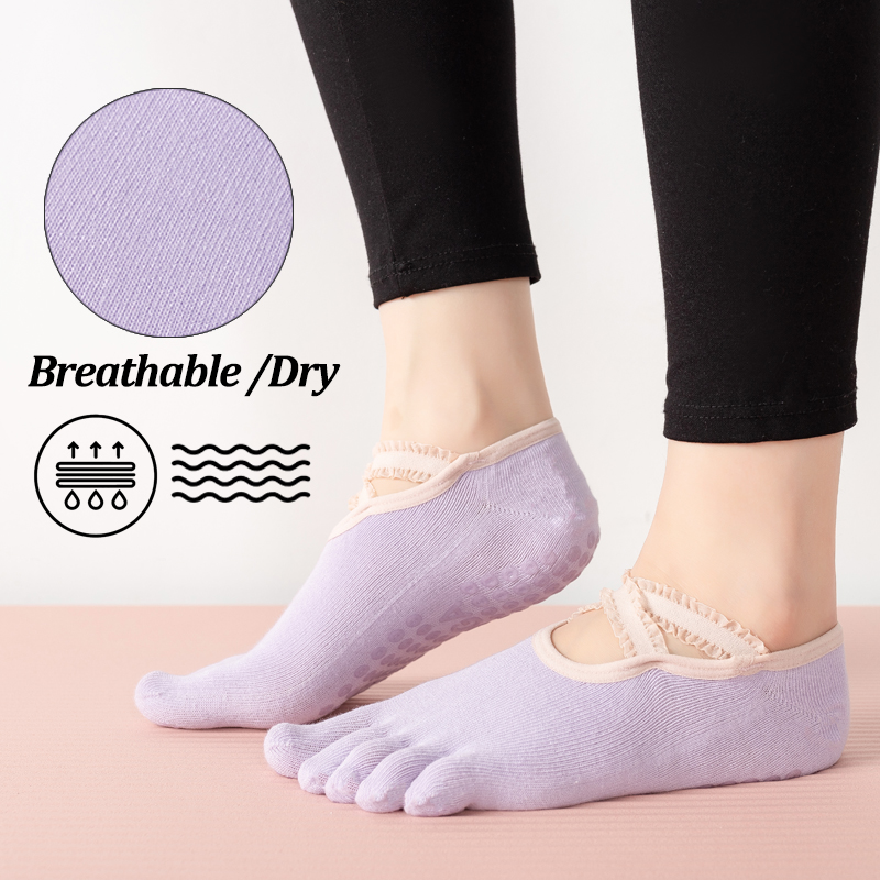 Ladies Non-Slip Pilates Socks  - Grip Sock Yoga のレビューと価格