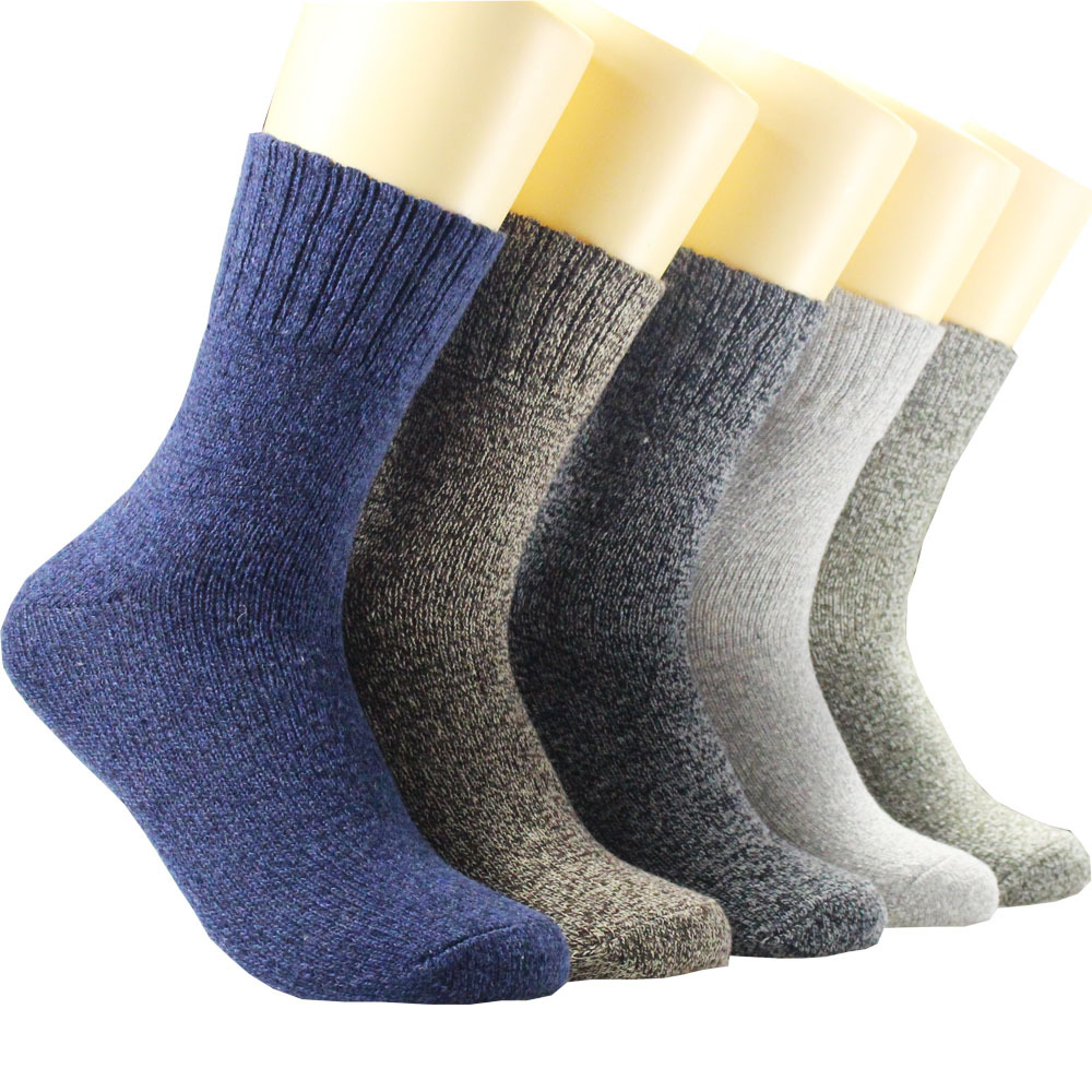 5 Pairs 1 Lot Men's Winter War - Cotton Crew Sock Pack のレビューと価格