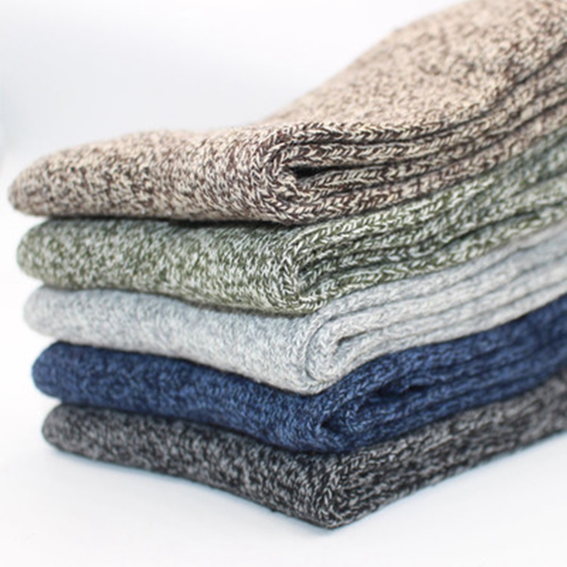 5 Pairs 1 Lot Men's Winter War - Cotton Crew Sock Pack のレビューと価格