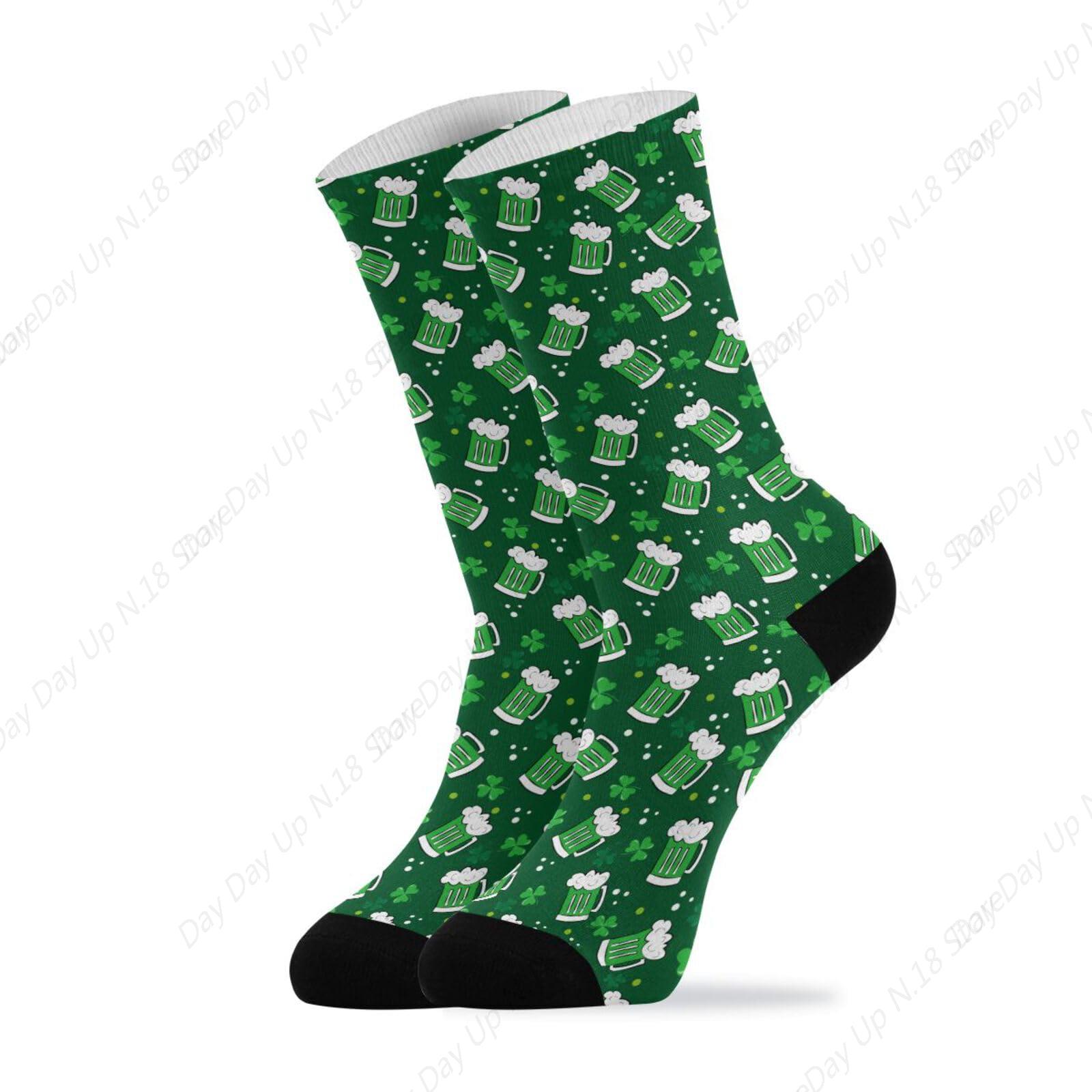 Green Clover Leaf Beer St. Pat - Cotton Crew Sock Pack のレビューと価格