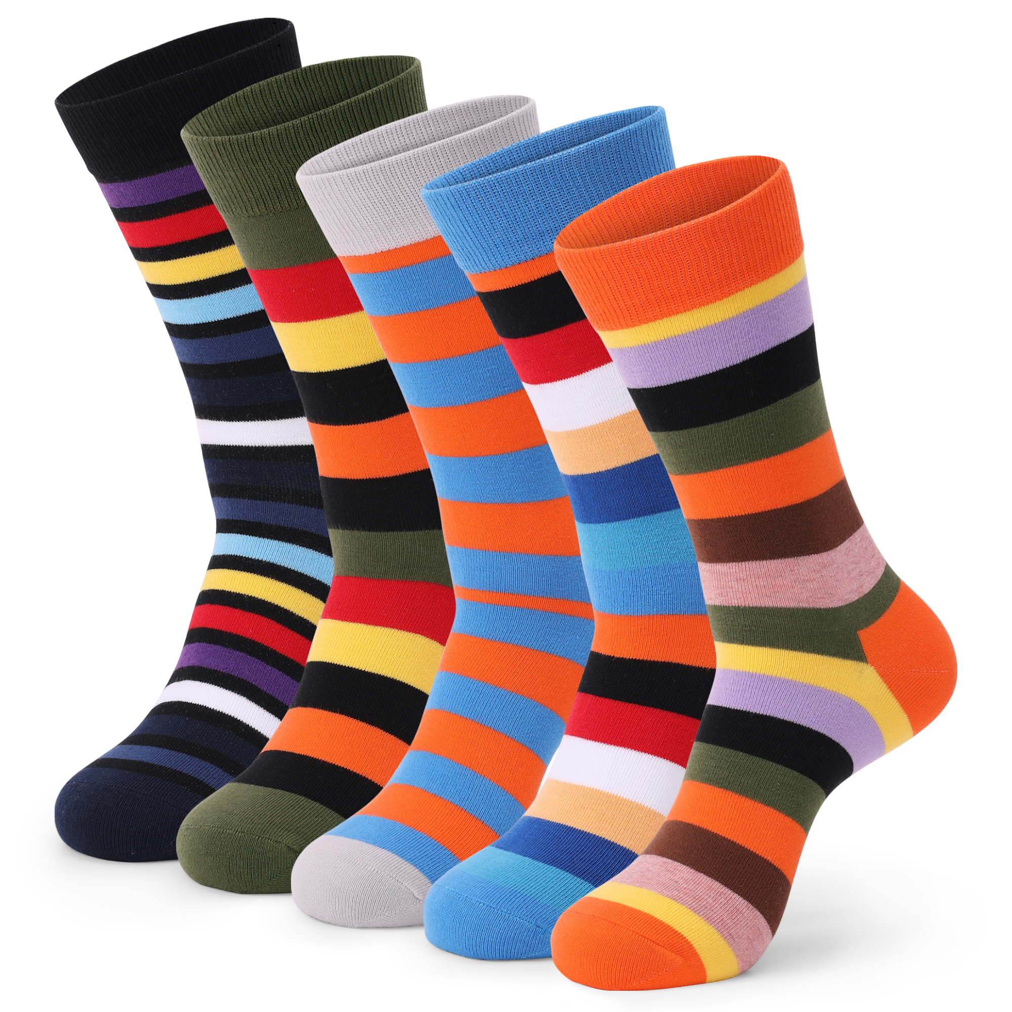 5Pairs Mens Fun Dress Socks, P - Cotton Crew Sock Pack のレビューと価格