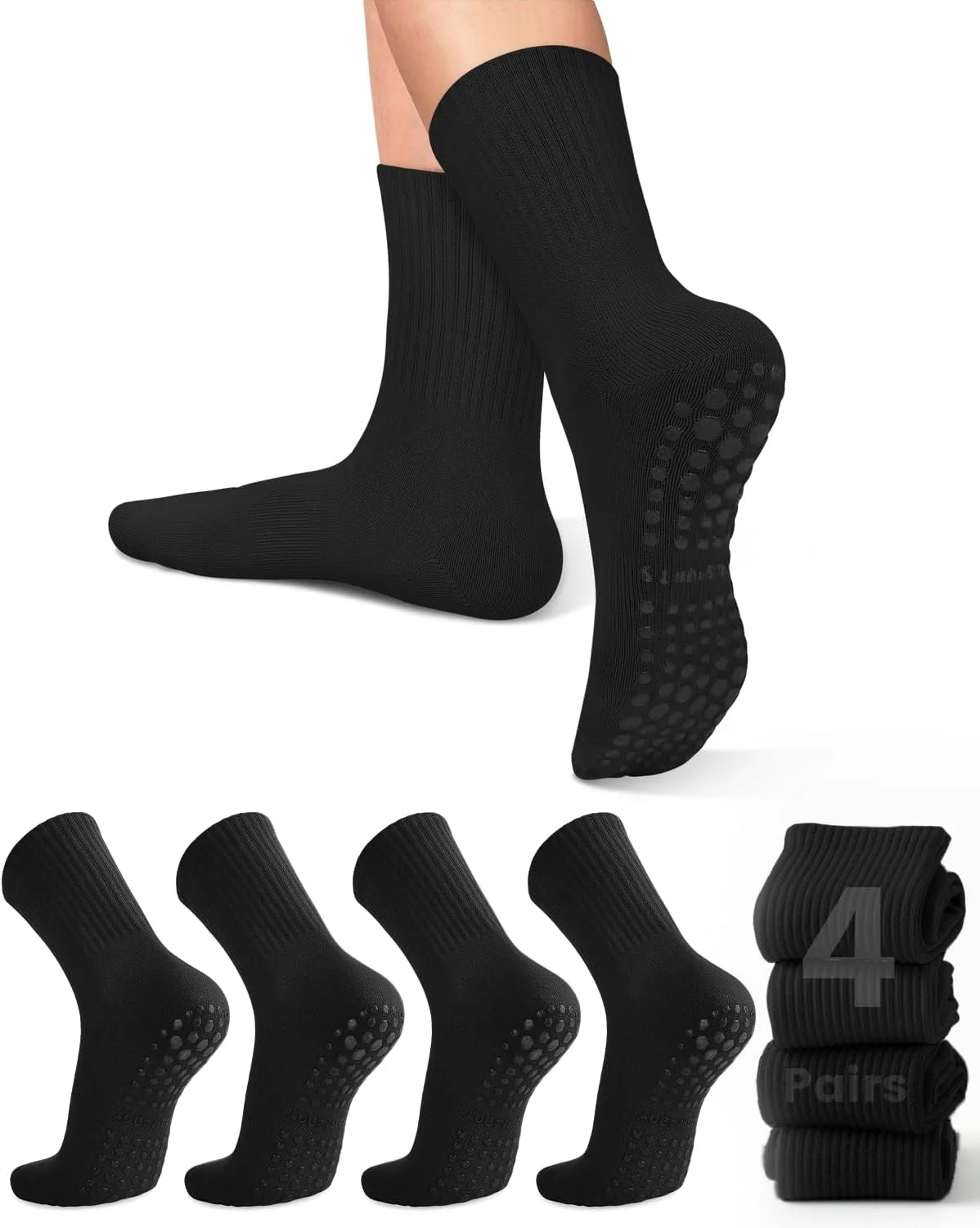 4 pairs of women's yoga socks, - Grip Sock Yoga のレビューと価格