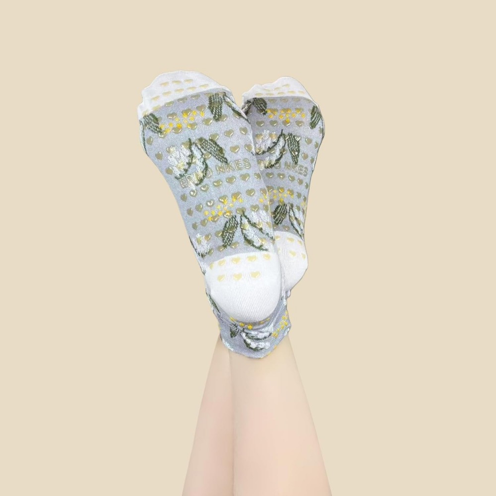 Floral Jacquard Yoga Socks for - Grip Sock Yoga のレビューと価格
