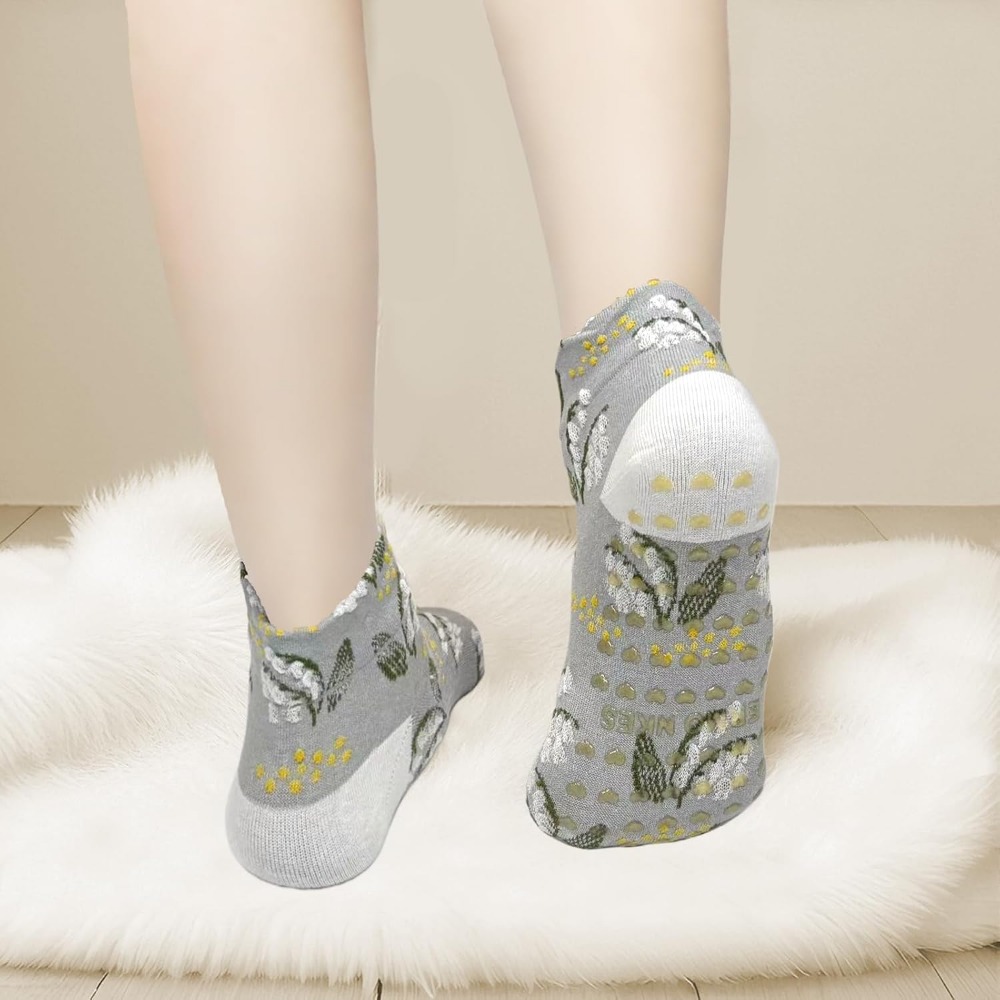 Floral Jacquard Yoga Socks for - Grip Sock Yoga のレビューと価格