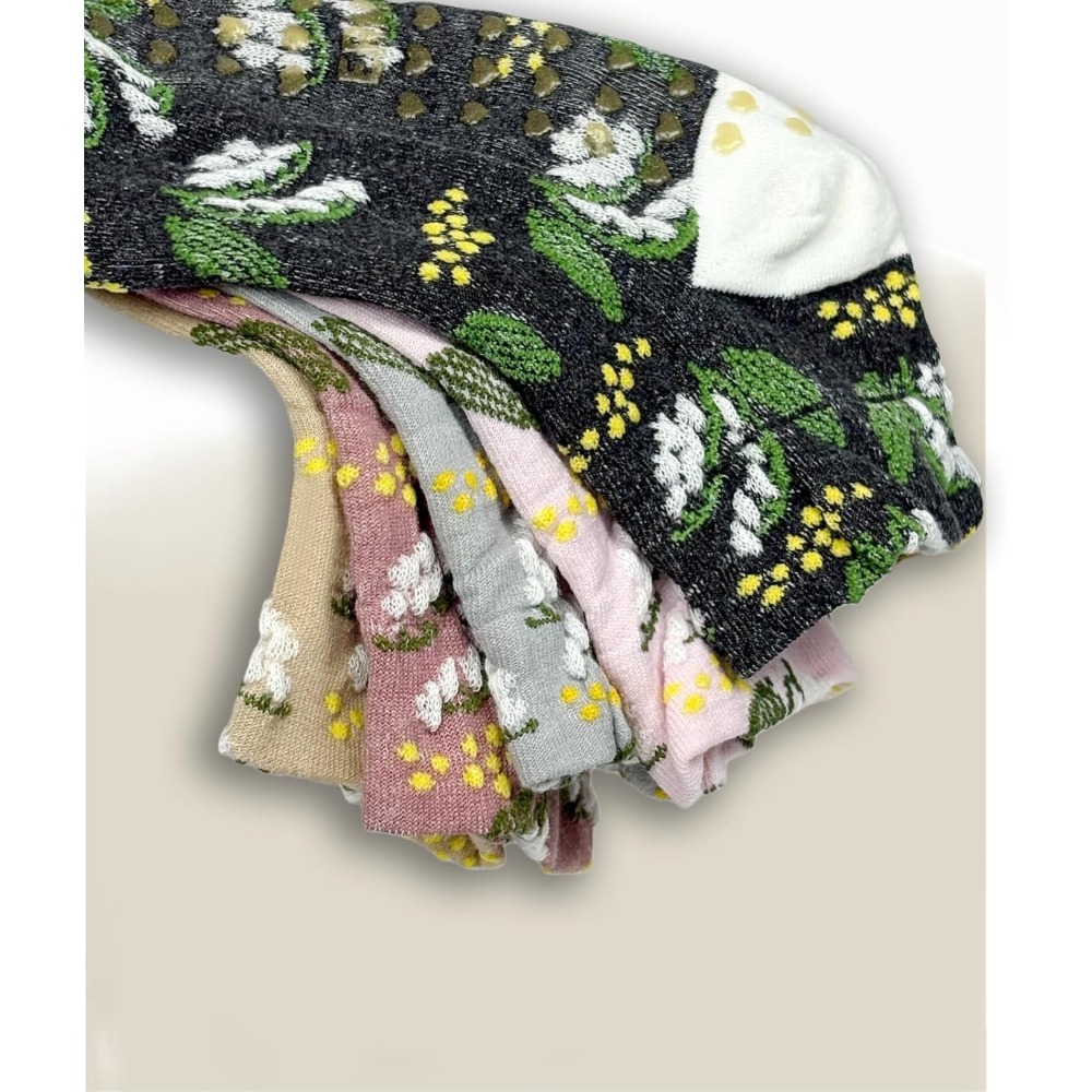 Floral Jacquard Yoga Socks for - Grip Sock Yoga のレビューと価格