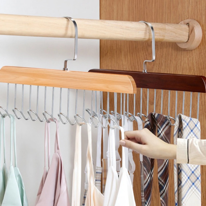 Solid Wood Eight-hook Hanger M - Sock Organizer Tray のレビューと価格