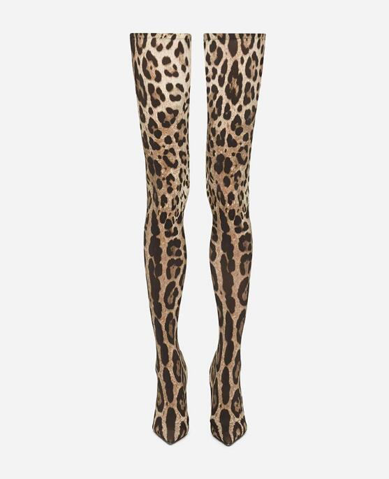 Sexy Leopard Over-the-Knee Str - Knee High Sock Women のレビューと価格