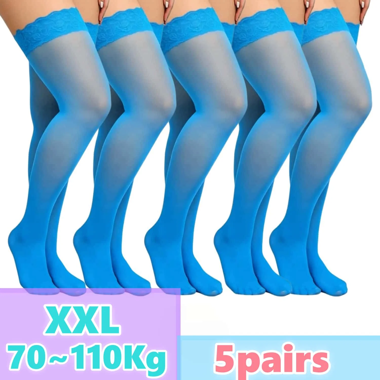 Woman Plus Size Lace Thigh Hig - Thigh High Sock Stay Up のレビューと価格