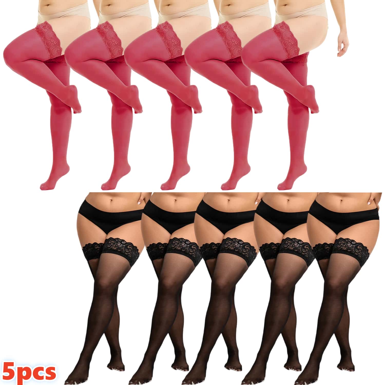 Woman Plus Size Lace Thigh Hig - Thigh High Sock Stay Up のレビューと価格