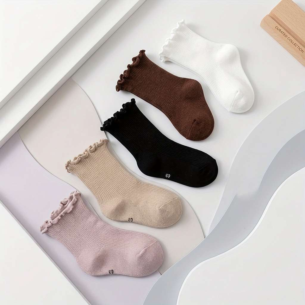 5 Pack Baby Cotton Socks Ruffl - Cotton Crew Sock Pack のレビューと価格
