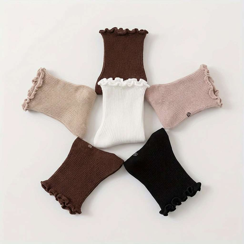 5 Pack Baby Cotton Socks Ruffl - Cotton Crew Sock Pack のレビューと価格