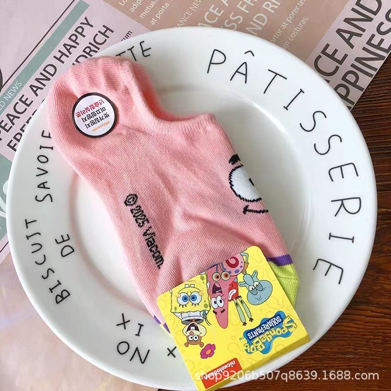 4PCS Hot Cute SpongeBob Square - Invisibility Sock Loafer のレビューと価格