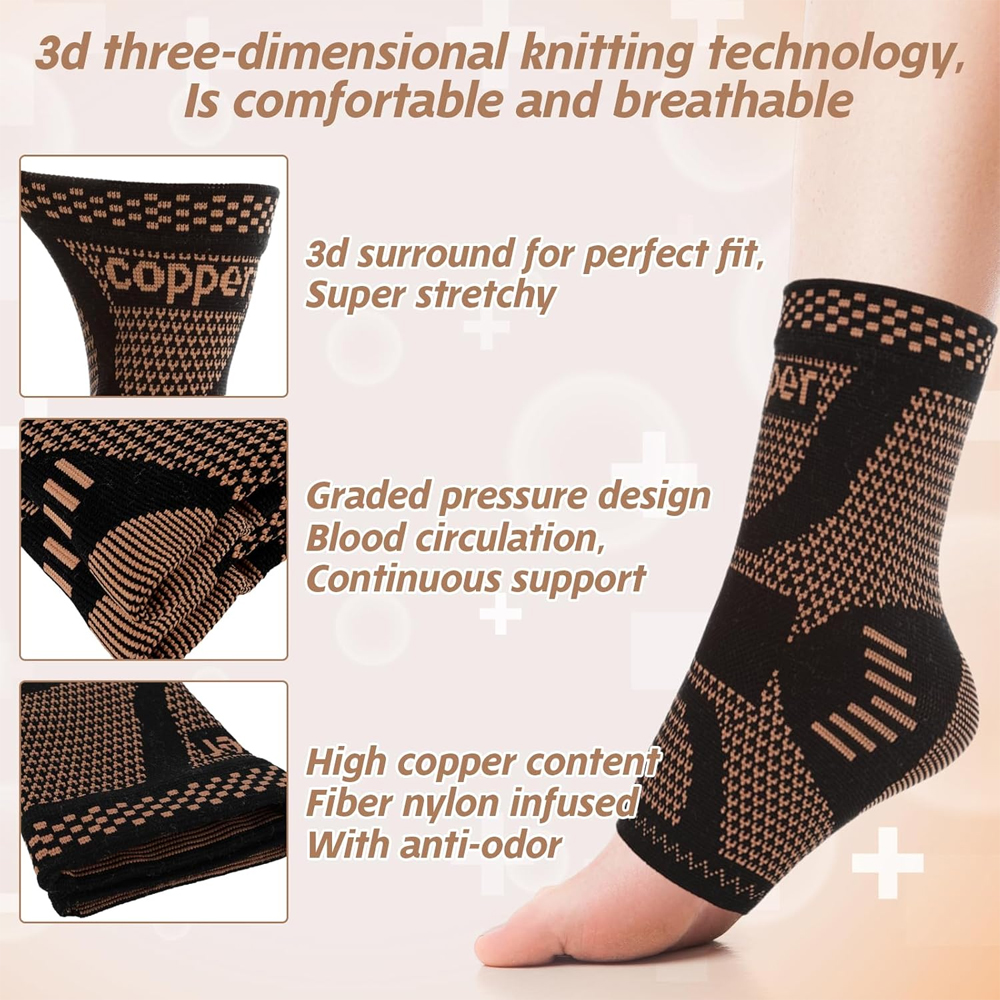 2PCS Copper Ankle Brace Suppor - Ankle Brace Sock のレビューと価格