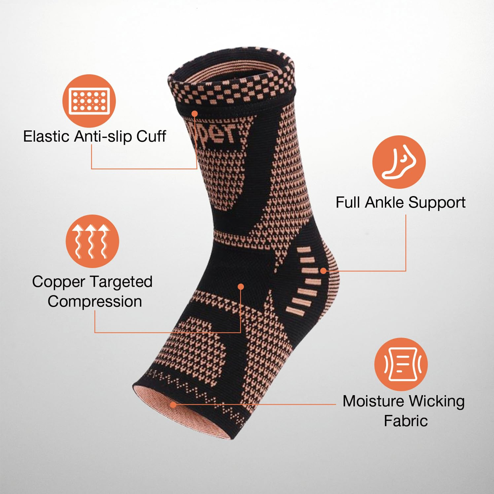 2PCS Copper Ankle Brace Suppor - Ankle Brace Sock のレビューと価格