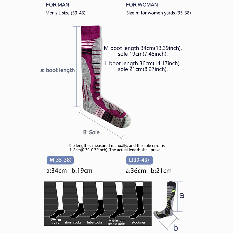 GTUBIKE Merino Wool Ski Socks, - Thermal Sock Winter のレビューと価格
