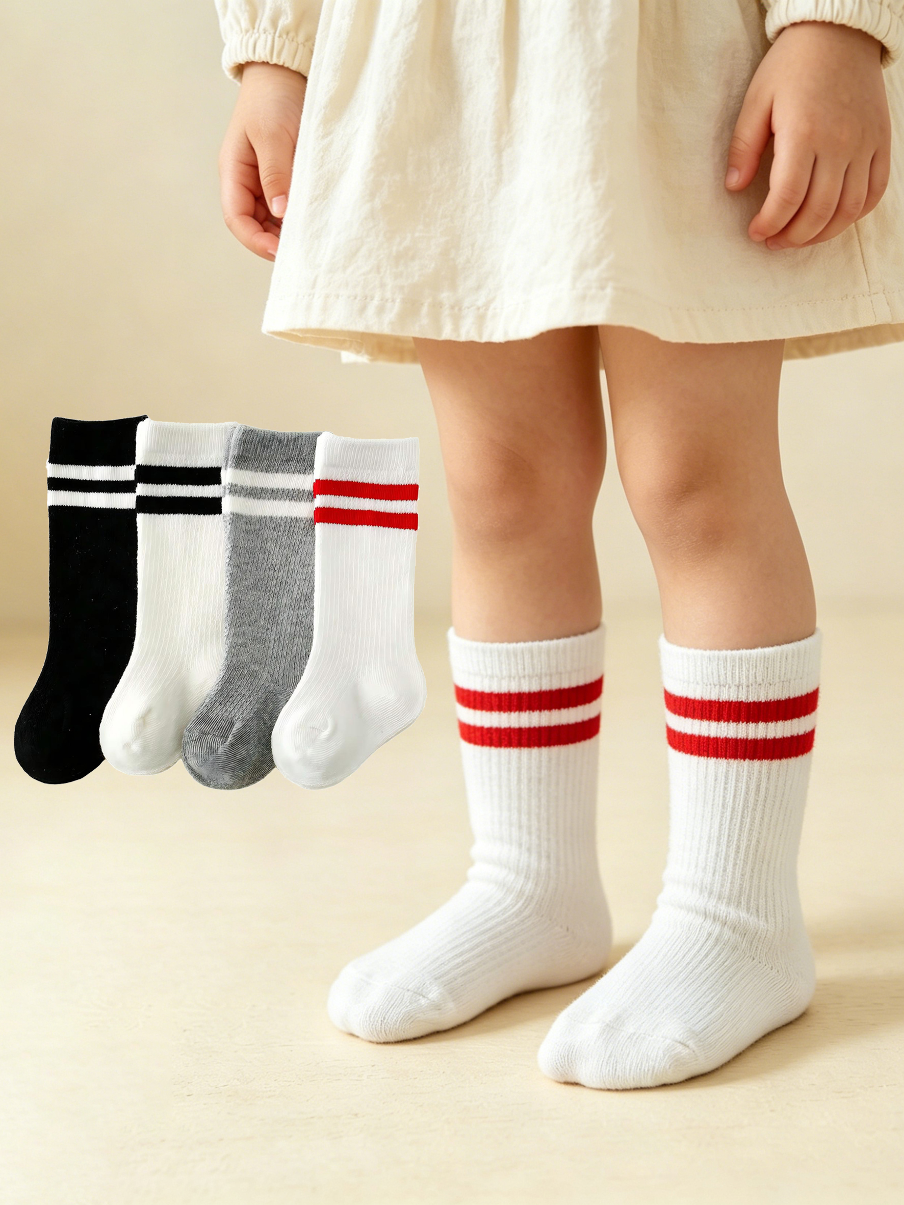 4-Pack Baby Toddler Striped Cr - Cotton Crew Sock Pack のレビューと価格