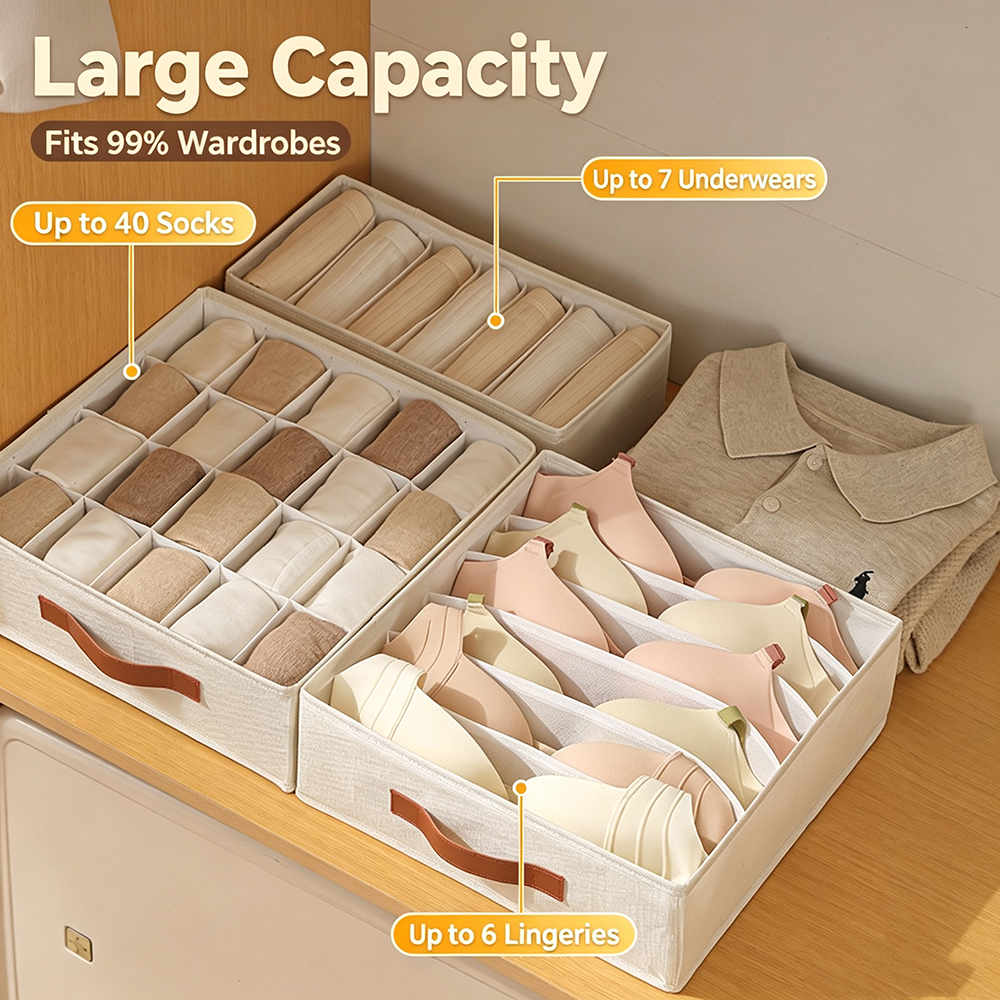 1Pc Foldable Drawer Organizer  - Sock Organizer Tray のレビューと価格