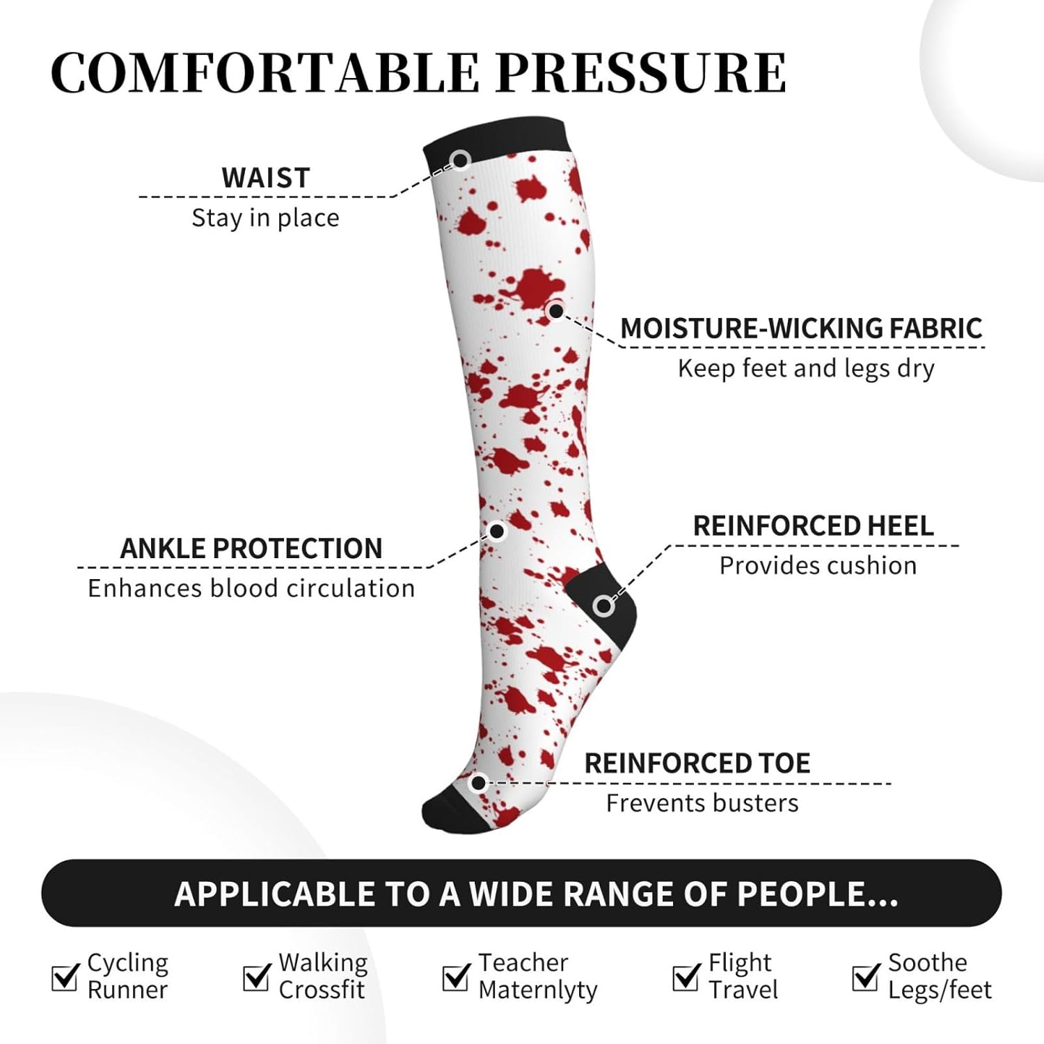 Compression Socks Calf Knee Hi - Knee High Sock Women のレビューと価格