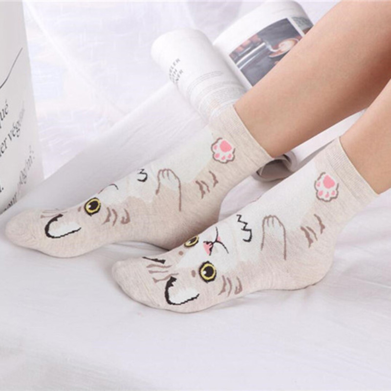 5 Pairs/pack Funny Cartoon Dog - Cotton Crew Sock Pack のレビューと価格