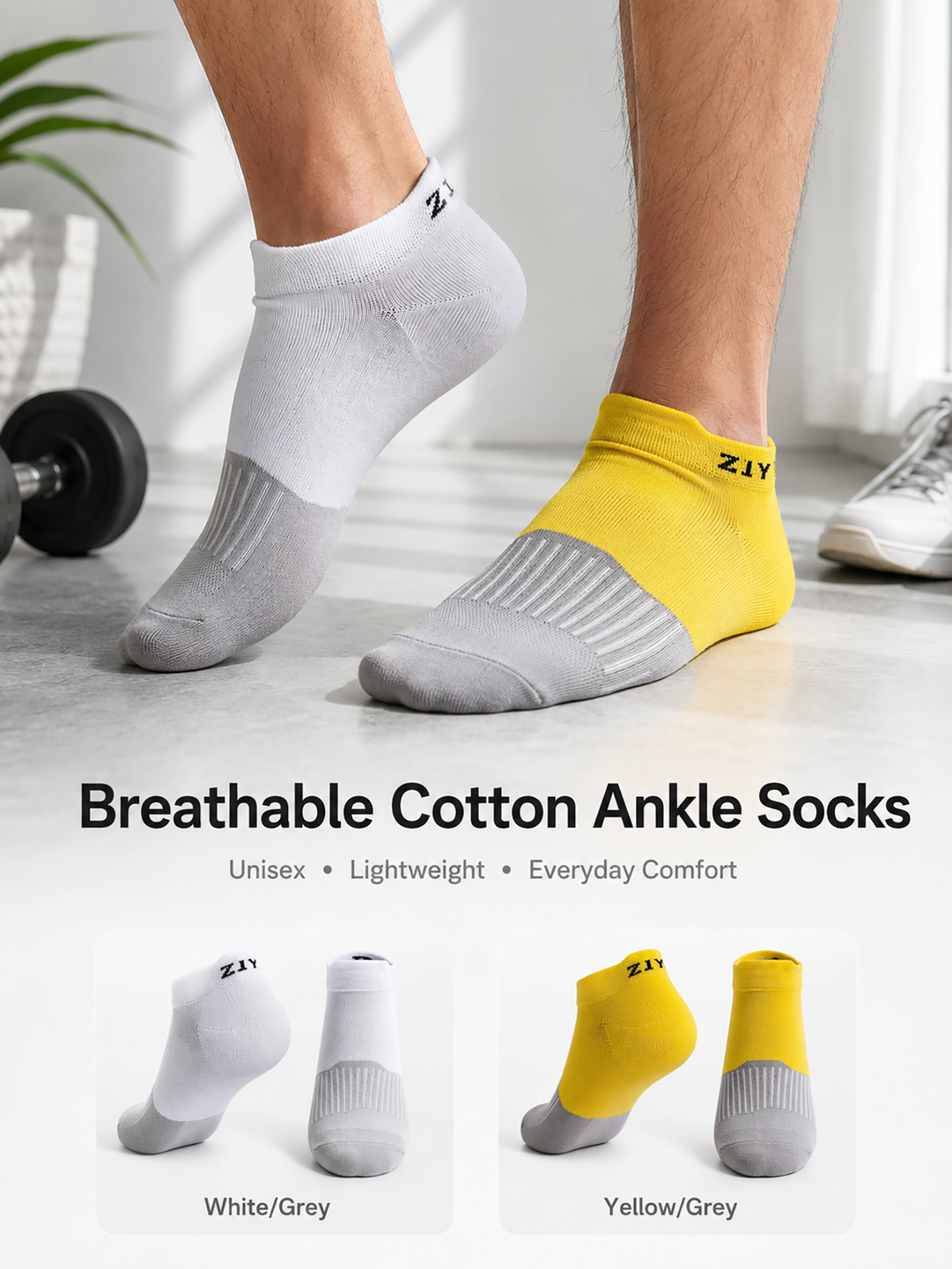 1/4/6Pairs Men's Color Block A - Ankle Sock Low Cut のレビューと価格