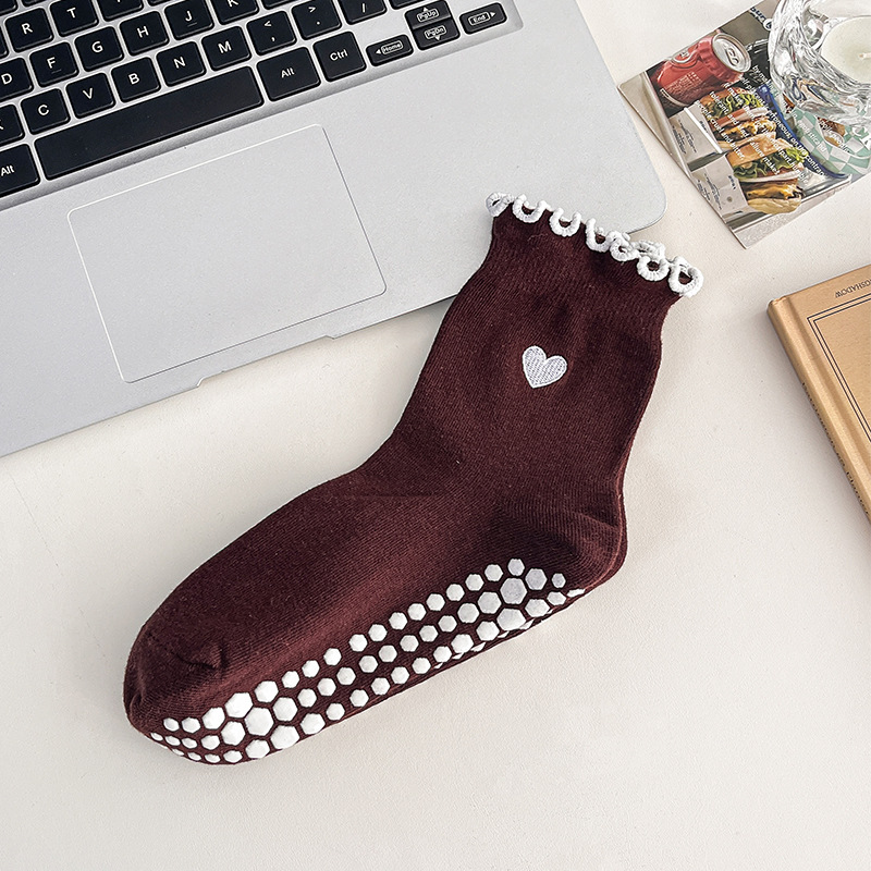 3 Pairs Women Heart Pattern Fr - Grip Sock Yoga のレビューと価格