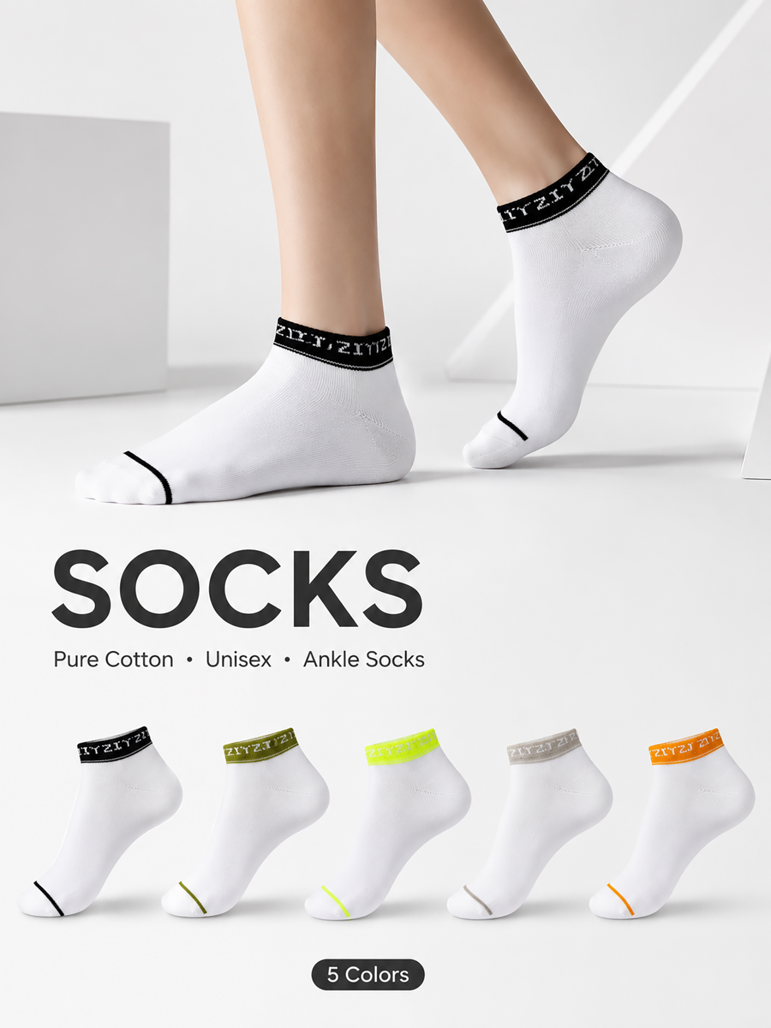 5 Pairs Men's Color Block Ankl - Ankle Sock Low Cut のレビューと価格