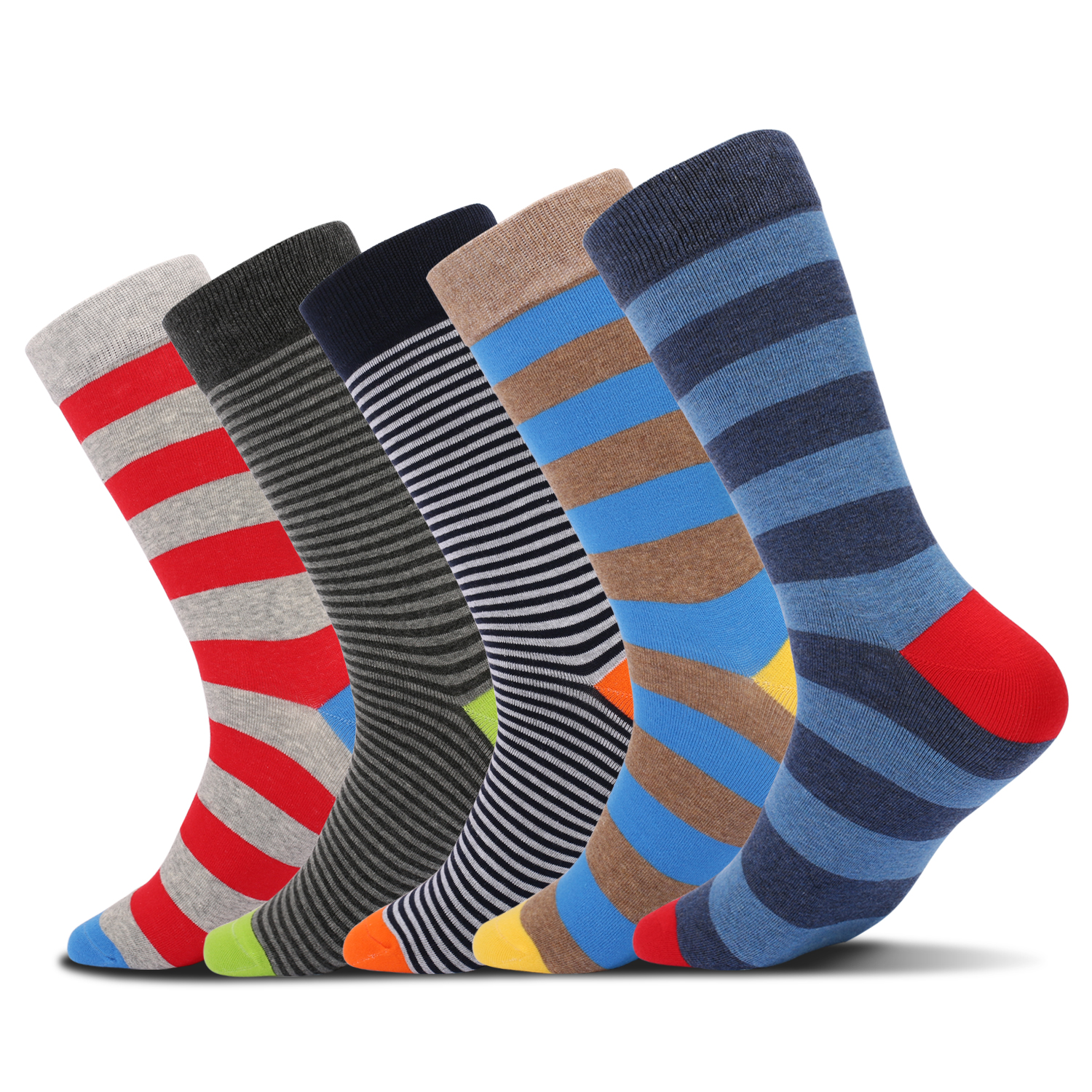 5Pairs Mens Fun Dress Socks, P - Cotton Crew Sock Pack のレビューと価格