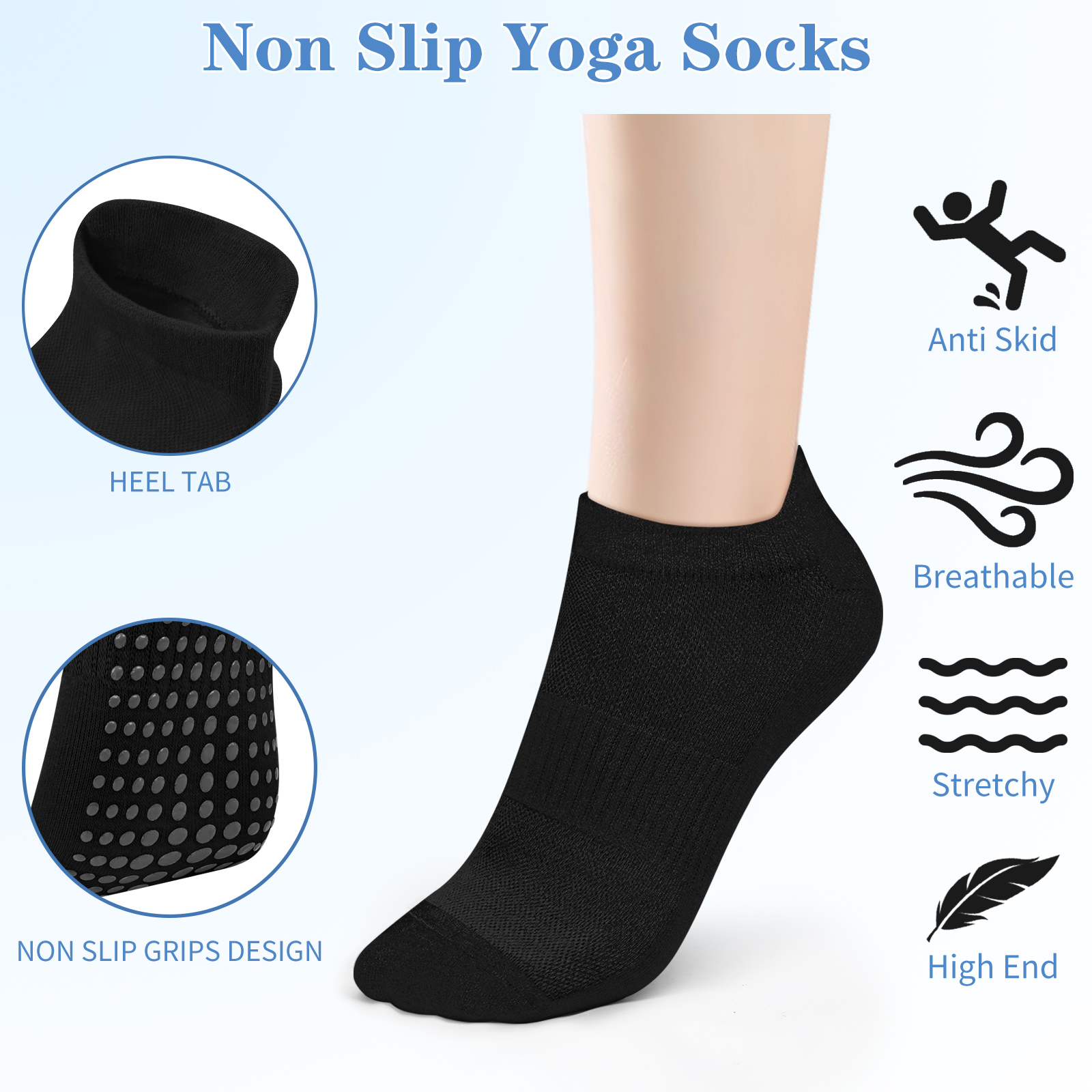 3 Pairs Yoga Socks Women Cotto - Grip Sock Yoga のレビューと価格