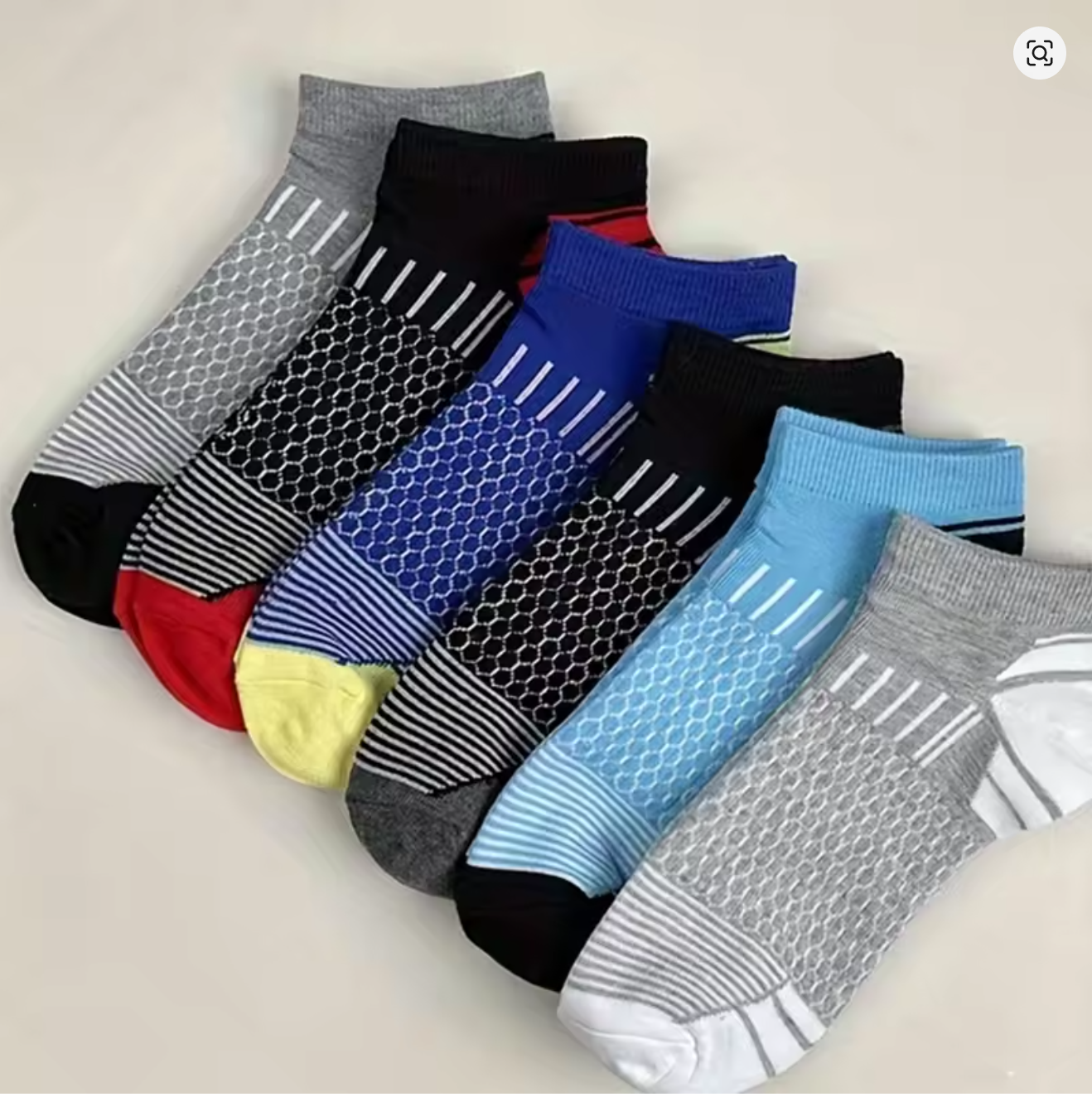 6 Pairs Men's Honeycomb Mesh A - Ankle Sock Low Cut のレビューと価格