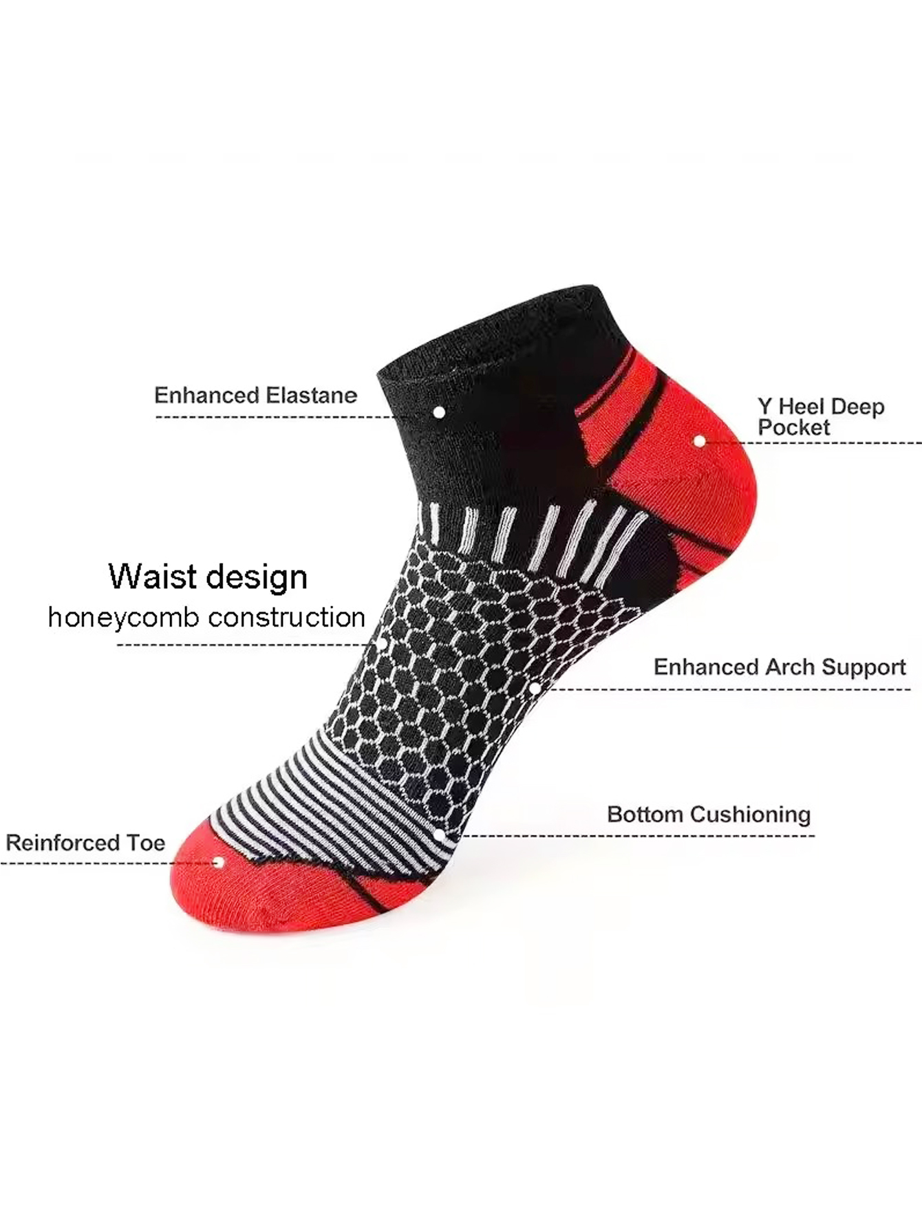 6 Pairs Men's Honeycomb Mesh A - Ankle Sock Low Cut のレビューと価格